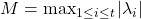 M = \max_{1\le i \le t} |\lambda_i|