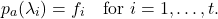 \[p_a(\lambda_i) = f_i \quad \text{for } i =1,\ldots,t .\]