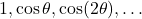 1,\cos \theta,\cos(2\theta),\ldots