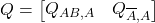 Q = \begin{bmatrix} Q_{AB,A} & Q_{\overline{A},A} \end{bmatrix}