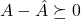 A - \hat{A}\succeq 0