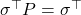 \sigma^\top P = \sigma^\top