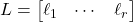 L = \begin{bmatrix} \ell_1 & \cdots & \ell_r\end{bmatrix}