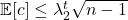 \expect[c] \le \lambda_2^t \sqrt{n-1}