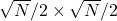 \sqrt{N}/2\times \sqrt{N}/2