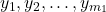 y_1,y_2,\ldots,y_{m_1}