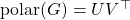\operatorname{polar}(G) = UV^\top