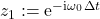 z_1 := \mathrm{e}^{-\mathrm{i}\omega_0\, \Delta t}