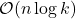 \mathcal{O}(n\log k)