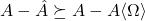 A - \hat{A}\succeq A - A\langle \Omega\rangle