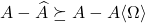 A - \hat{A}\succeq A - A\langle \Omega\rangle