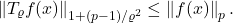 \[\norm{T_\varrho f(x)}_{1+(p-1)/\varrho^2} \le \norm{f(x)}_p.\]