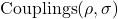 \operatorname{Couplings}(\rho,\sigma)