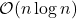 \mathcal{O}(n\log n)