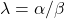 \lambda = \alpha/\beta