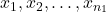 x_1,x_2,\ldots,x_{n_1}