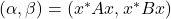 (\alpha,\beta) = (x^* Ax,x^* Bx)