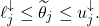 \begin{equation*} \ell_j^\downarrow \le \widetilde{\theta}_j \le u_j^\downarrow. \end{equation*}