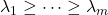 \lambda_1 \ge \cdots \ge \lambda_m