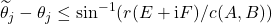 \widetilde{\theta}_j -\theta_j \le \sin^{-1}(r(E+\mathrm{i}F)/c(A,B))