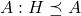 A:H \preceq A