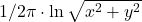 1/2\pi \cdot \ln \sqrt{x^2+y^2}