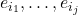 e_{i_1},\ldots,e_{i_j}