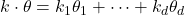 k\cdot \theta = k_1\theta_1 + \cdots + k_d\theta_d