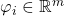 Rendered by QuickLaTeX.com \varphi_i \in \real^m