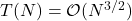 T(N) = \mathcal{O}(N^{3/2})