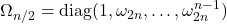 \Omega_{n/2} = \operatorname{diag}(1,\omega_{2n},\ldots,\omega_{2n}^{n-1})