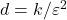 d=k/\varepsilon^2