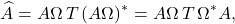 \[\hat{A} = A\Omega \, T \, (A\Omega)^* = A \Omega \, T \, \Omega^*A,\]