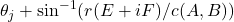 \theta_j + \sin^{-1}(r(E+iF)/c(A,B))