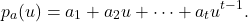 \[p_a(u) = a_1 + a_2 u+ \cdots + a_t u^{t-1}.\]