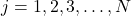 j = 1,2,3,\ldots,N