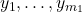 y_1,\ldots,y_{m_1}