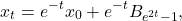 \[x_t = e^{-t}x_0 + e^{-t} B_{e^{2t}-1},\]