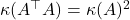 \kappa(A^\top A) = \kappa(A)^2