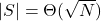 |S| = \Theta(\sqrt{N})