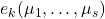 e_k(\mu_1,\ldots,\mu_s)