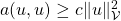 a(u,u) \ge c \|u\|_{\mathcal{V}}^2