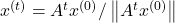 x^{(t)} = A^t x^{(0)} / \norm{A^t x^{(0)}}