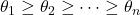 \theta_1\ge \theta_2\ge\cdots\ge \theta_n