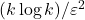 (k\log k)/\varepsilon^2