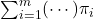 \sum_{i=1}^m (\cdots) \pi_i